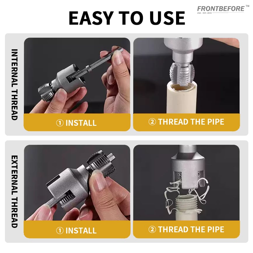 ThreadPro™ | Thread tap set | for damaged pipes & new connections (1/2" & 3/4")