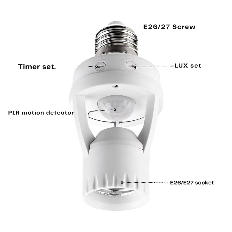 Smart lighting adapter with motion detector