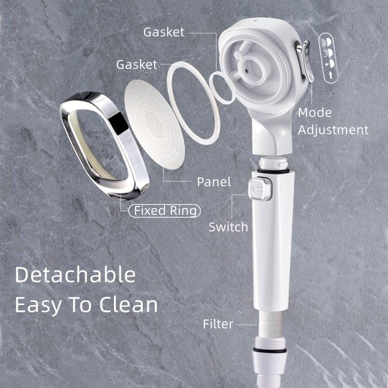 50% OFF | LuxeJet™ | High-Pressure Handheld Shower Head with Pause Switch and Hose