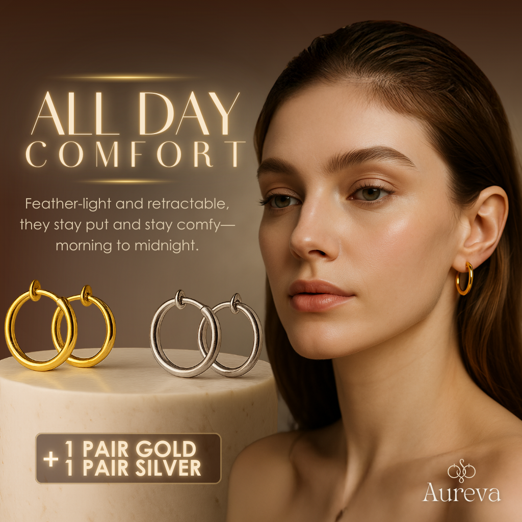 (1+1 FREE) | Aureva™ – Retractable Comfort Earrings