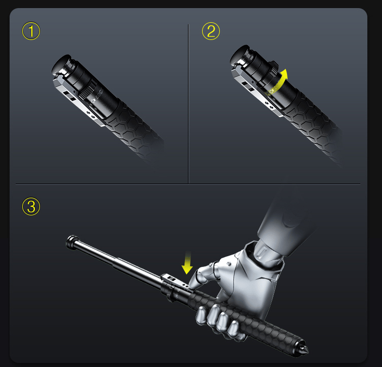 SafeStride™ - Retractable Self-Defense Hiking Stick