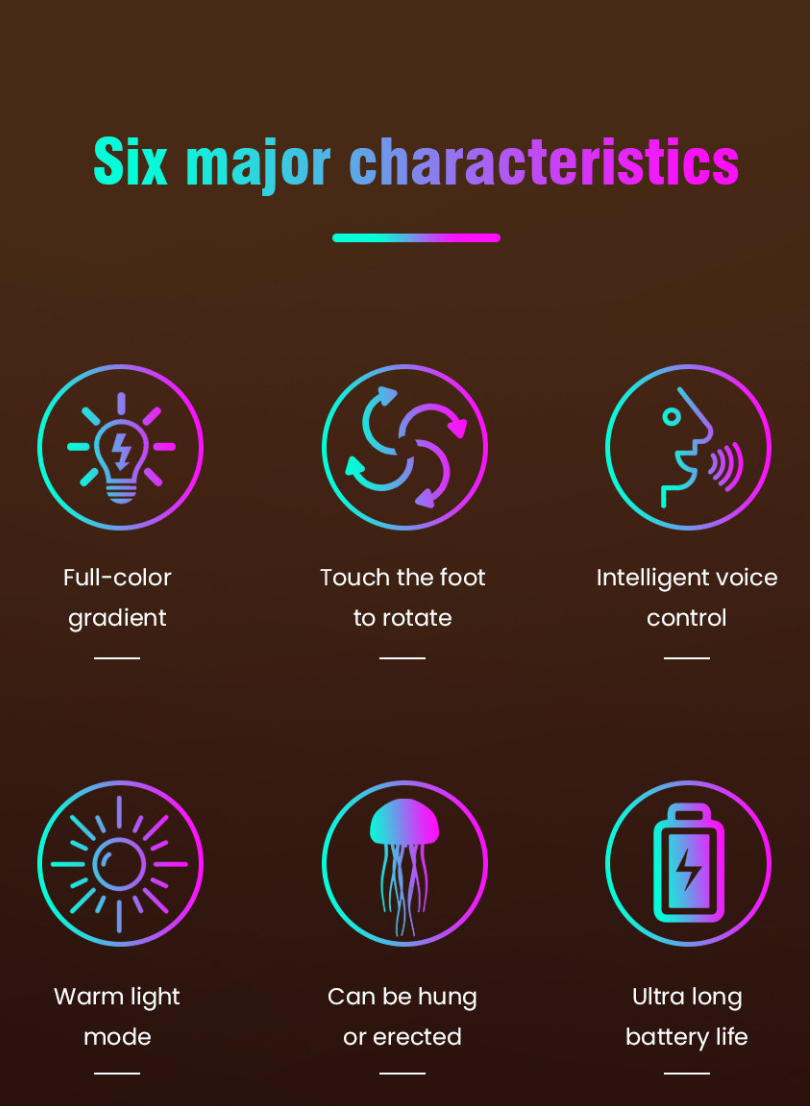 JellyFish LED lamp - Relaxation & light at the touch of a button