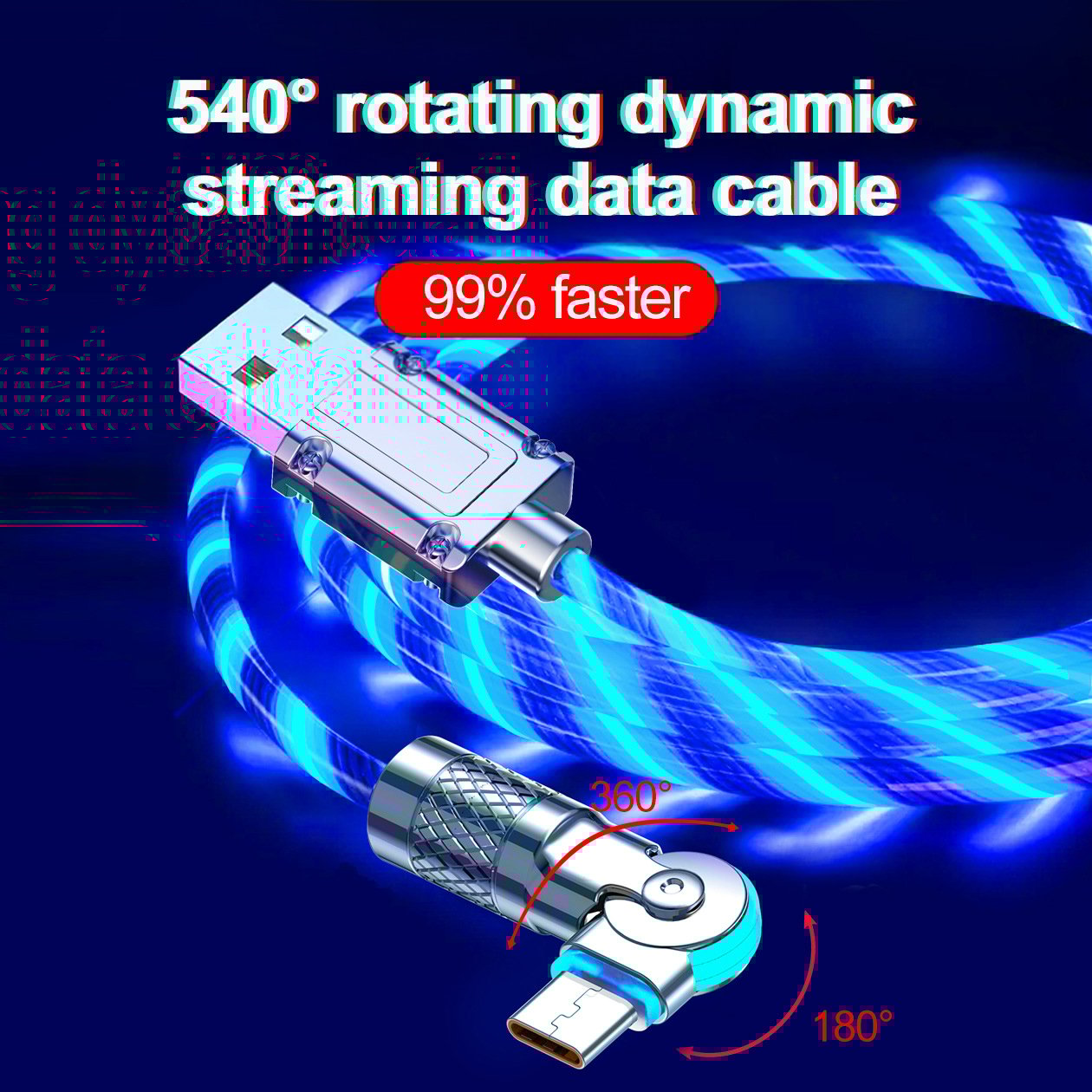 GlowLink™ - 540° rotating fast charge