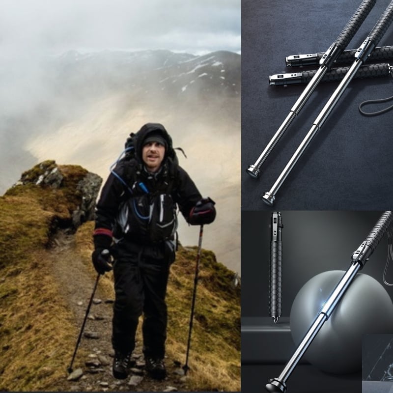 SafeStride™ - Retractable Self-Defense Hiking Stick