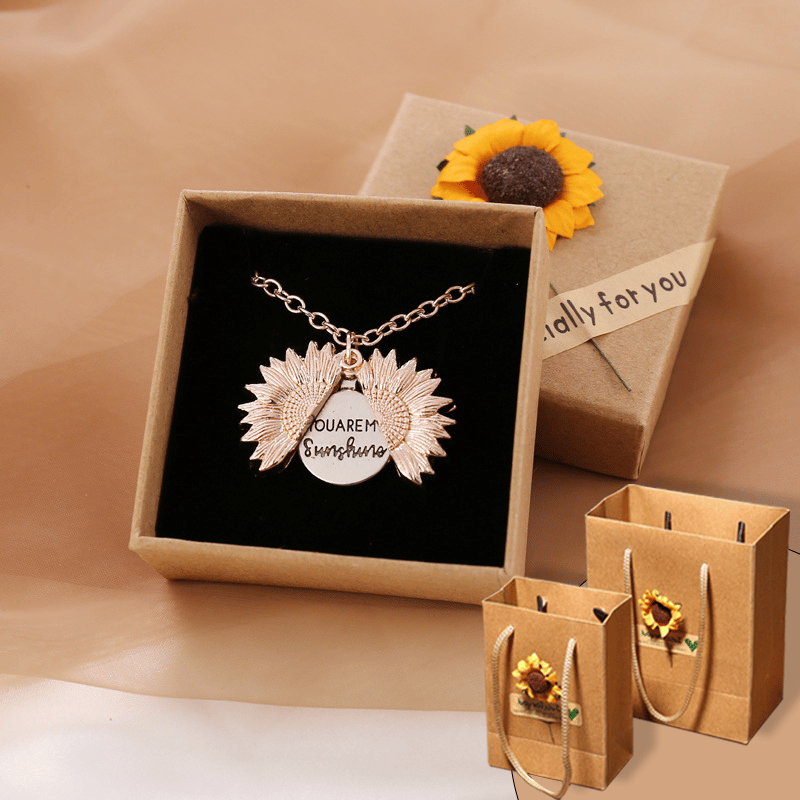Sunflower Necklace – “You Are My Sunshine”  With Gift Box