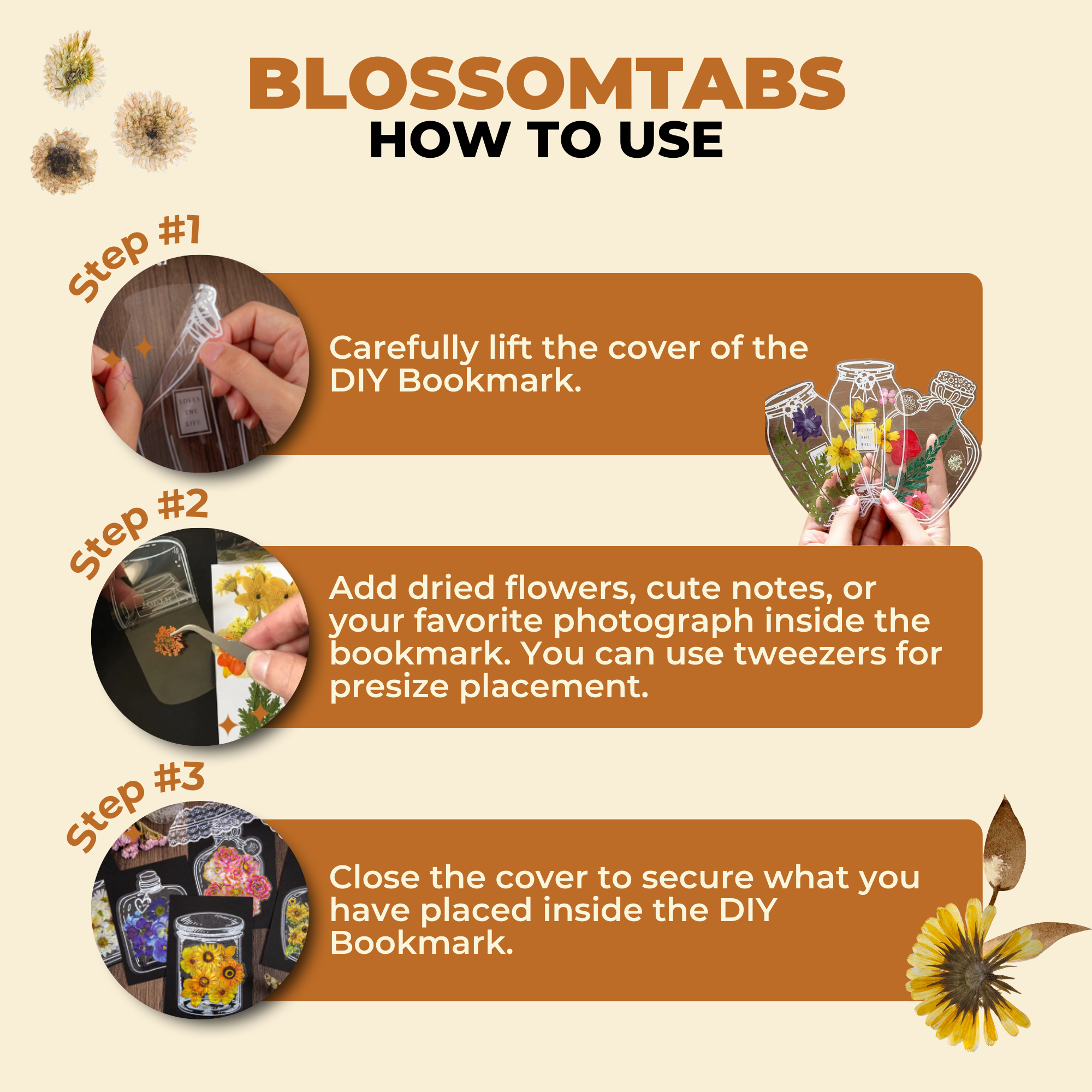 BlossomTabs™ | Create Beautiful and Personalized Transparent Bookmarks (80 PCS)