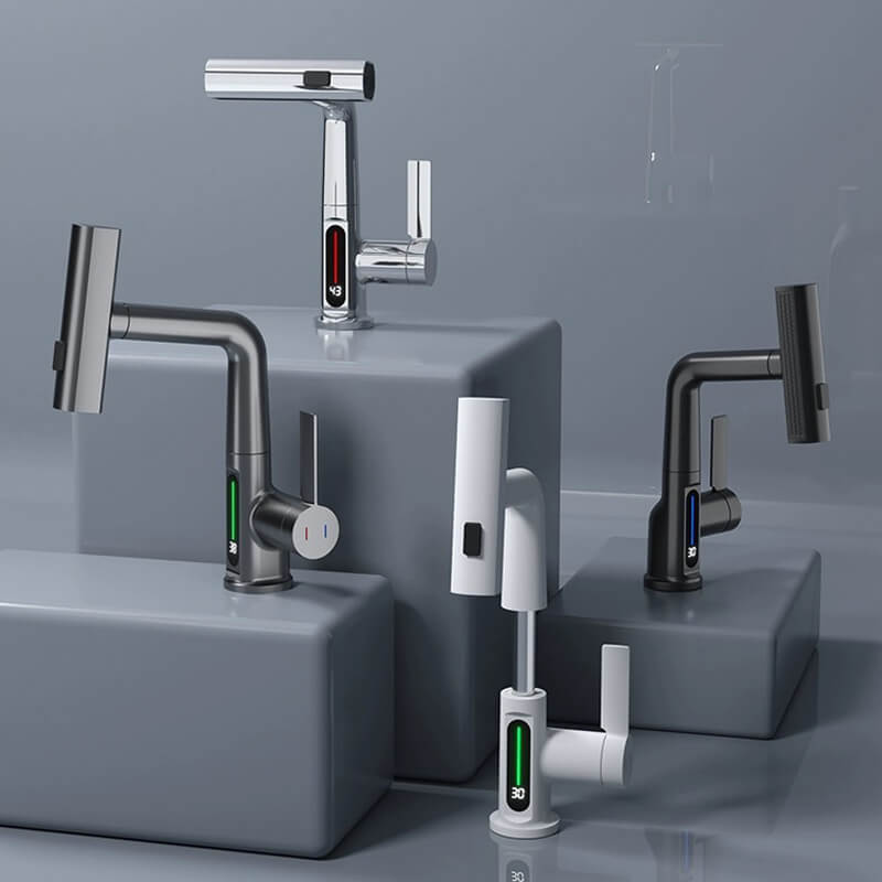 Intelligent digital display pull-out faucet