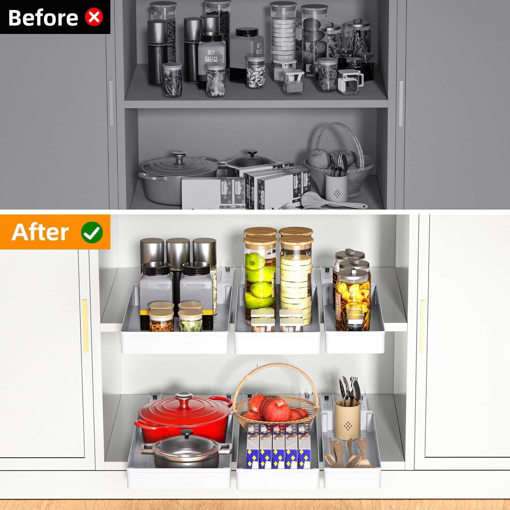 🔥Pull-Out Cabinet Organizer