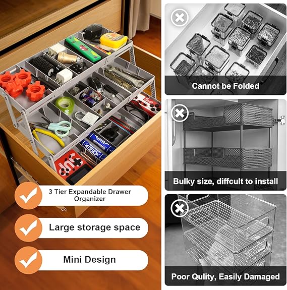 Smart Drawer™ - Adjustable 3-Tier Organize