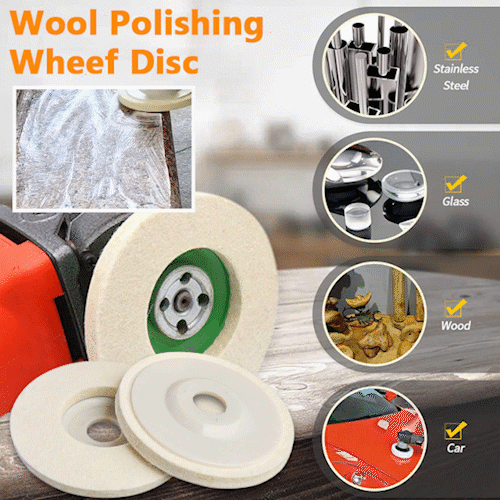 Wool polishing disc for a mirror finish (x3)