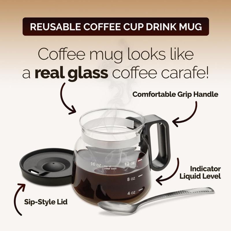 BrewVista™ - Clear Glass Coffee Pot Mug