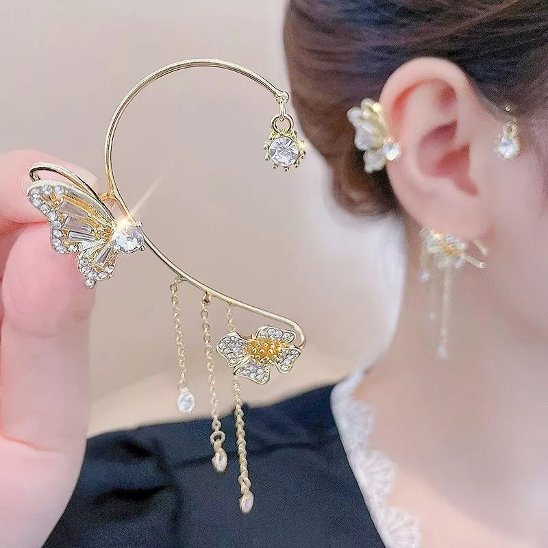 Aurelune™ — Butterfly & Flower Tassel Earrings