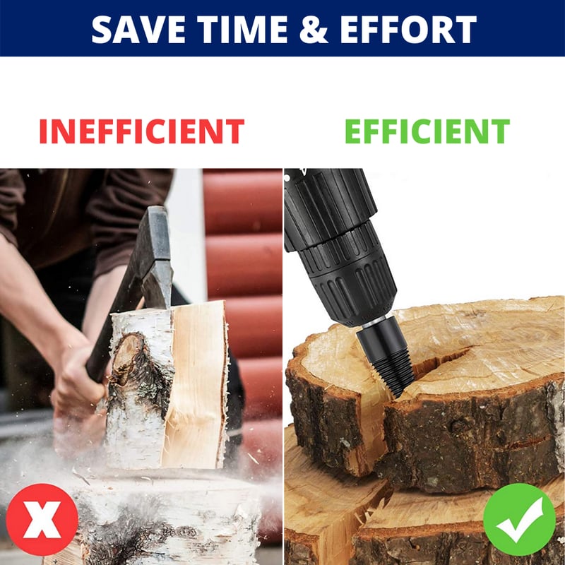 SplitForce™ - Drill-powered wood splitter
