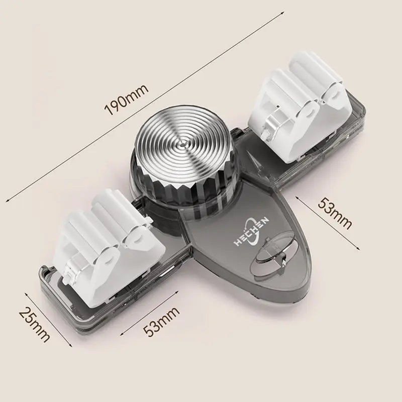 (1+1 Free) | HoldEase™ | Suction-Cup Broom Clamp | Space-Saving Wall Mount with Adjustable Hooks