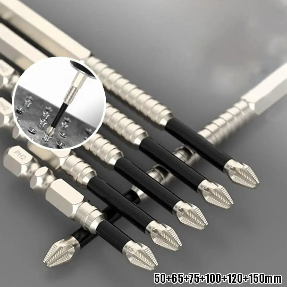 MagnoGrip™ | Magnetic bit attachments | Non-slip Phillips bits for cordless screwdriver (set of 6)