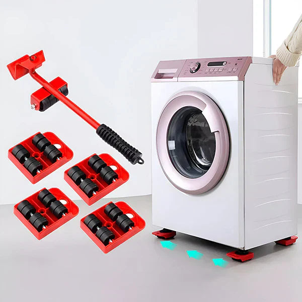 MoveEase™ – Heavy Lift & Slide Set (1x furniture lifter, 4x glides)