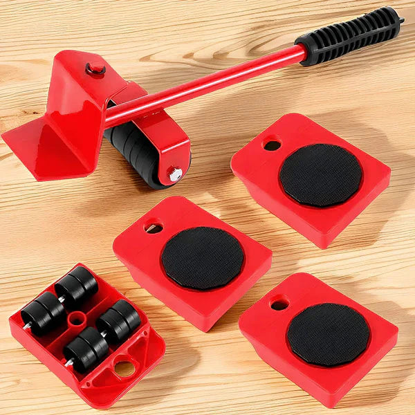 MoveEase™ – Heavy Lift & Slide Set (1x furniture lifter, 4x glides)