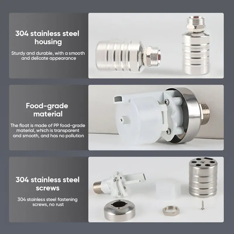 AquaReg™ | Mini Stainless Steel Float Valve | Automatic Water Level Control.