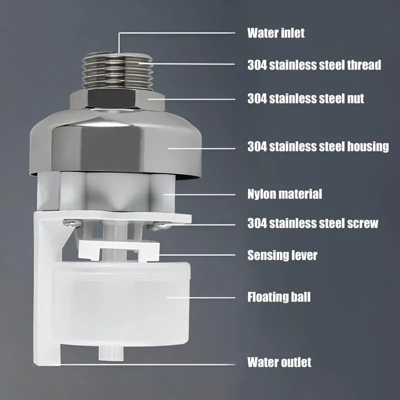 AquaReg™ | Mini Stainless Steel Float Valve | Automatic Water Level Control.