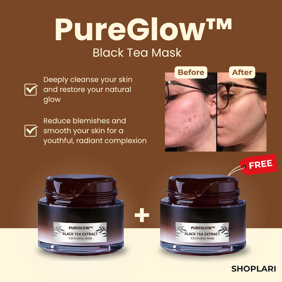 Last Day 1+1 FREE | PureGlow™ Black Tea Mask