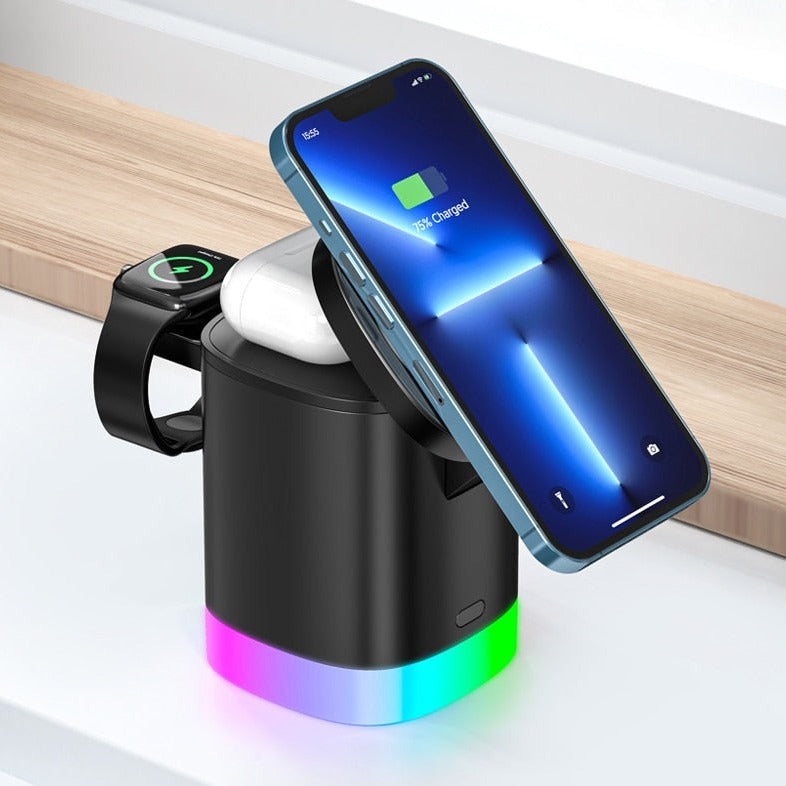 HexHub™ - 4-in-1 MagSafe Wireless Fast Charging Dock With RGB Lighting