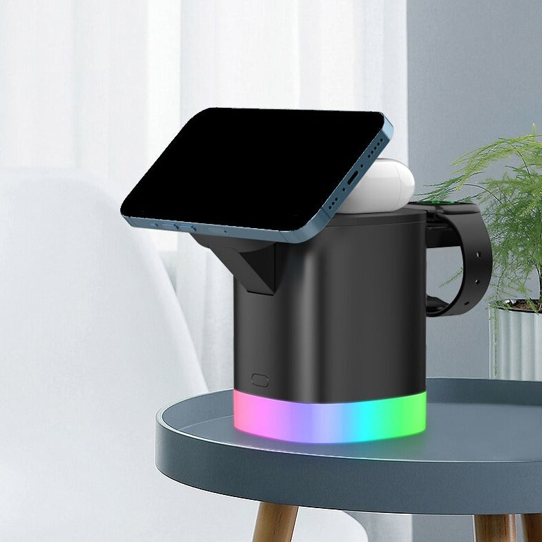 HexHub™ - 4-in-1 MagSafe Wireless Fast Charging Dock With RGB Lighting