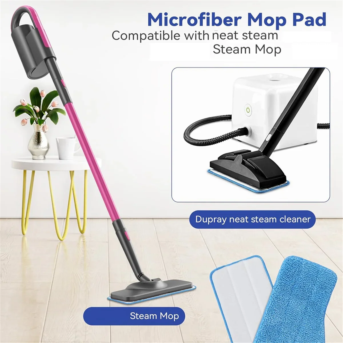 Microfiber Steam Cleaner Pads – 6-Pack, Washable