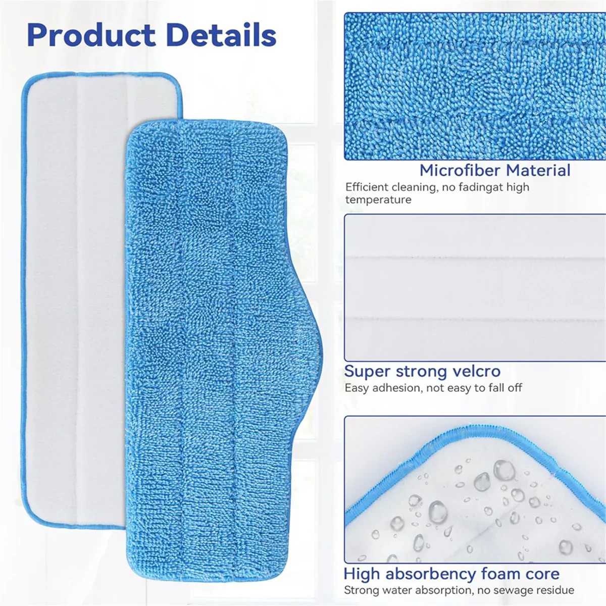 Microfiber Steam Cleaner Pads – 6-Pack, Washable