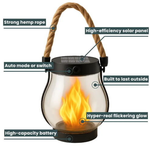 GlowHarbor™ - Solar Flicker Lantern