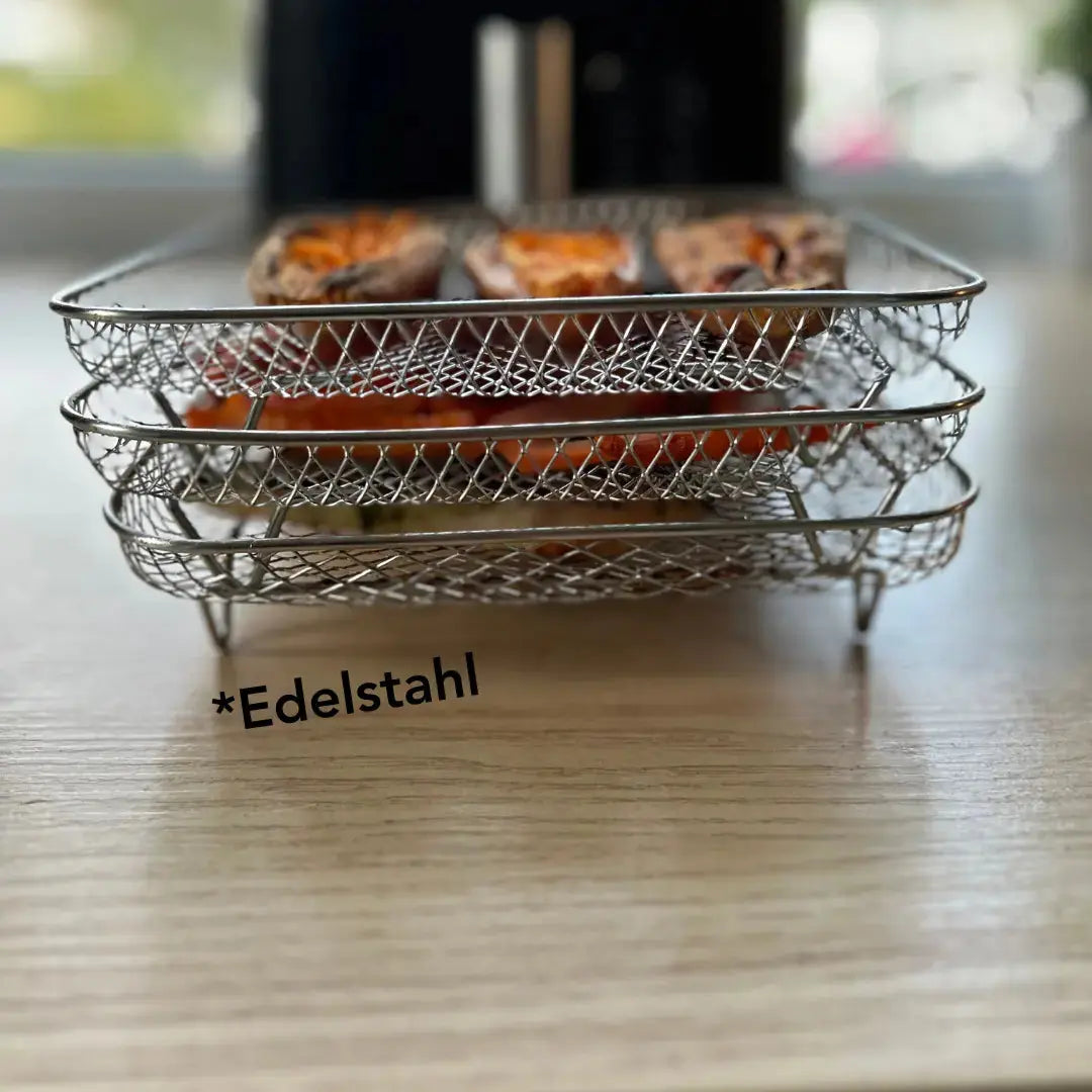 Stackable Air Fryer Baskets – More Capacity, Perfect Cooking Results (Set of 3)