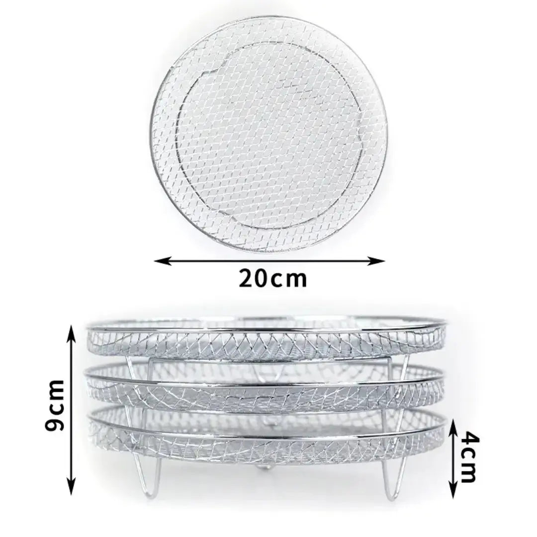 Stackable Air Fryer Baskets – More Capacity, Perfect Cooking Results (Set of 3)