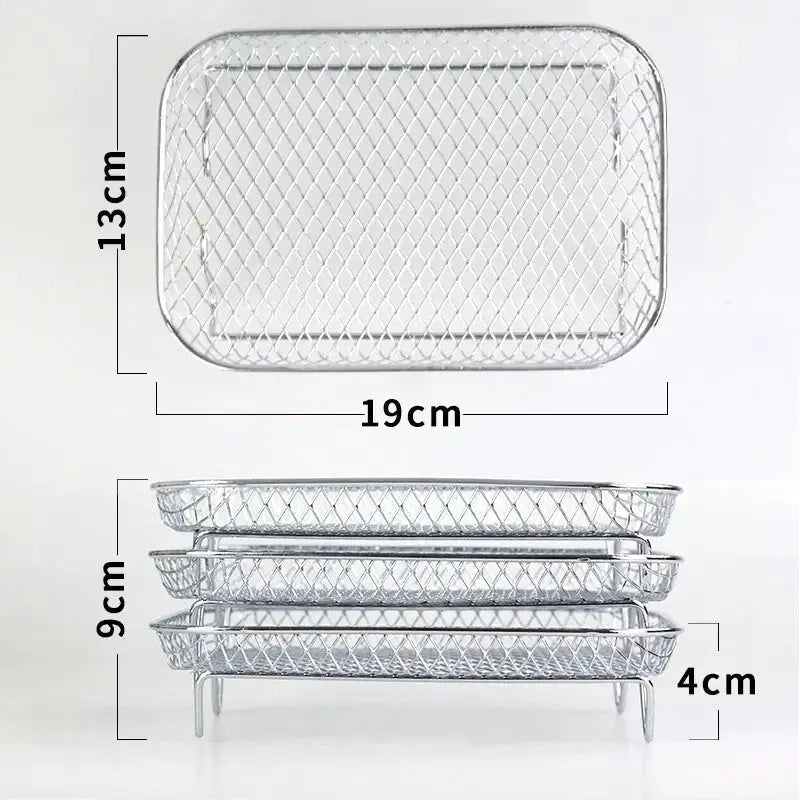 Stackable Air Fryer Baskets – More Capacity, Perfect Cooking Results (Set of 3)
