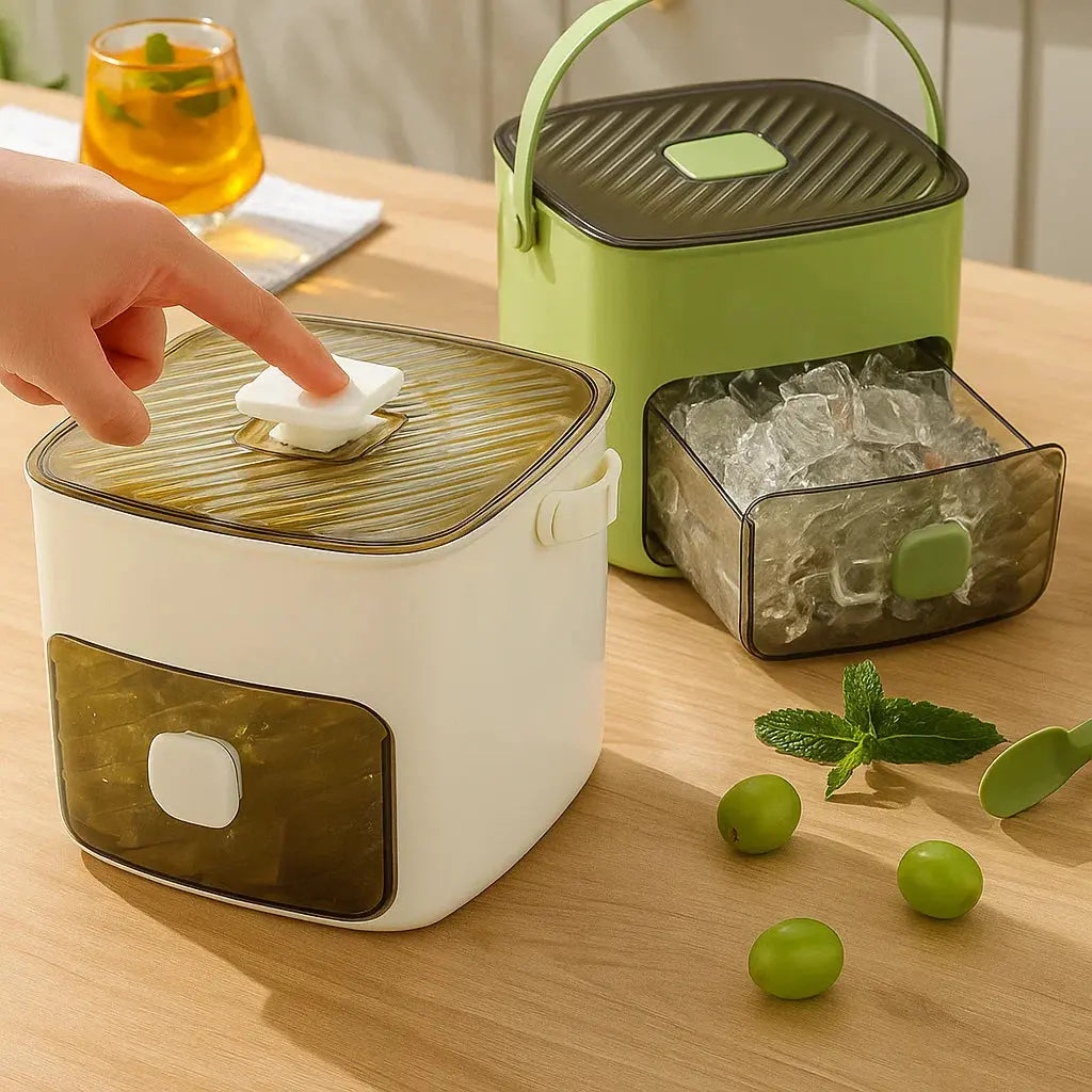 IceSnap™ | No more sticky Ice Cubes | Box with practical press function
