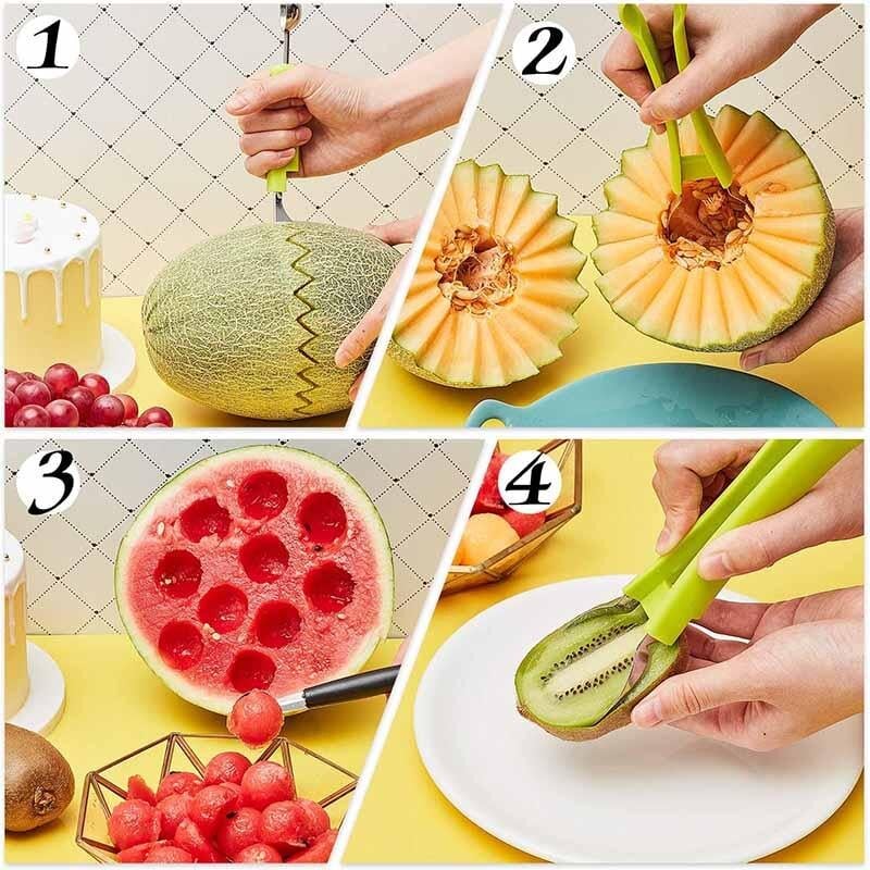 FruitCrafter™ | 3-in-1 Fruit Slicer | Portioning & Decorating