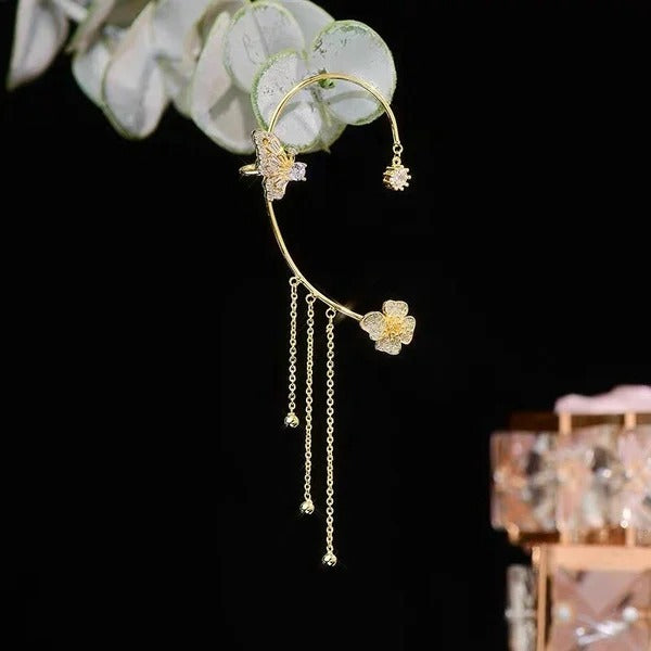 Aurelune™ — Butterfly & Flower Tassel Earrings