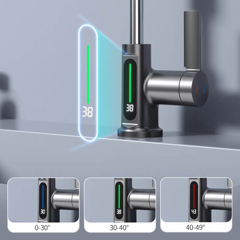 Intelligent digital display pull-out faucet