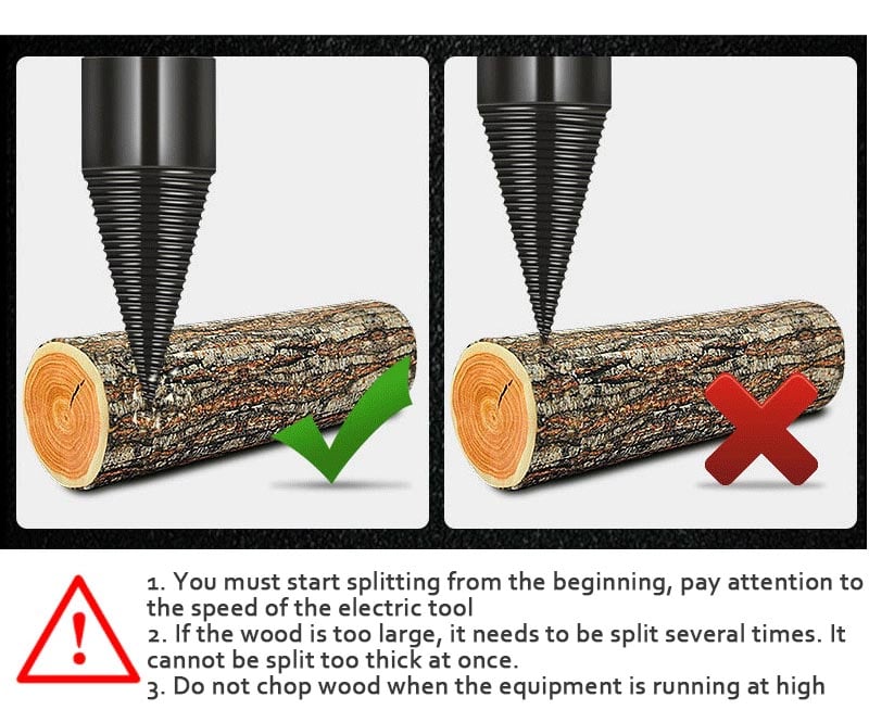 SplitForce™ - Drill-powered wood splitter