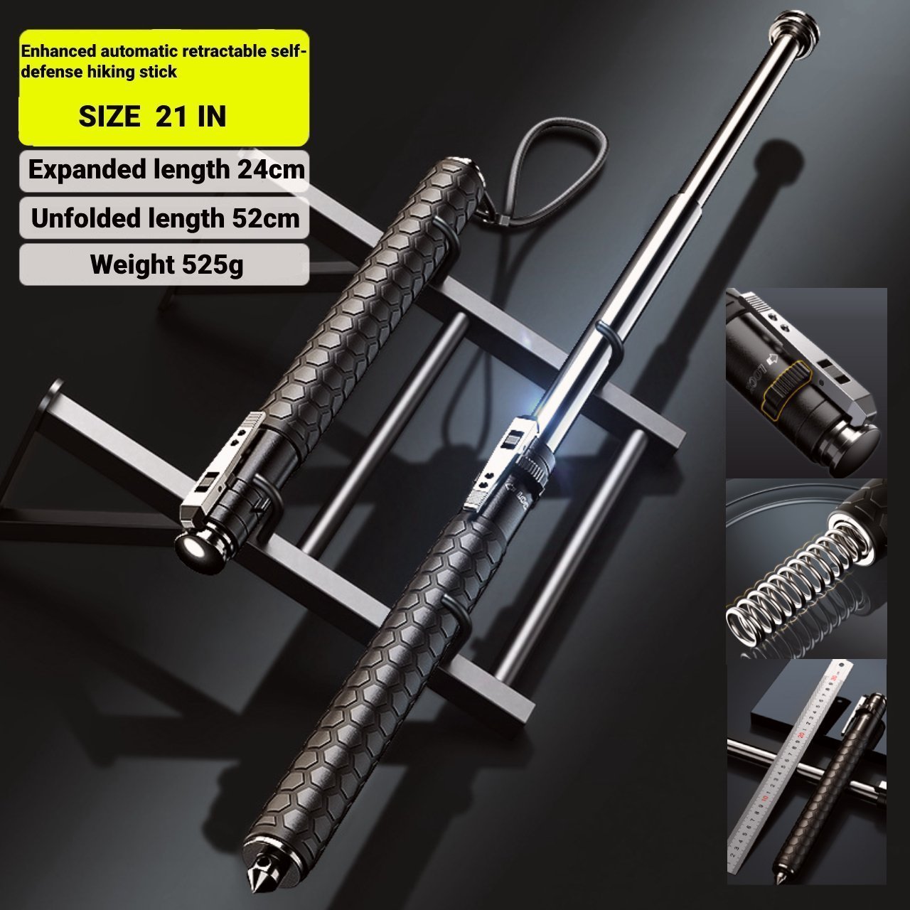 SafeStride™ - Retractable Self-Defense Hiking Stick