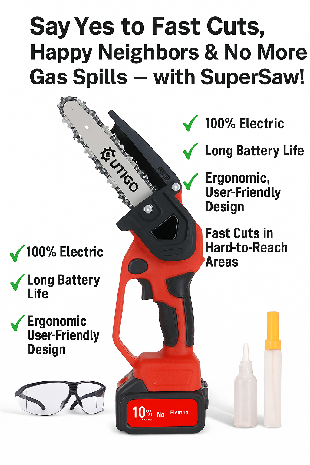 SuperSaw – Ultra-Powerful Handheld Electric Mini Chainsaw