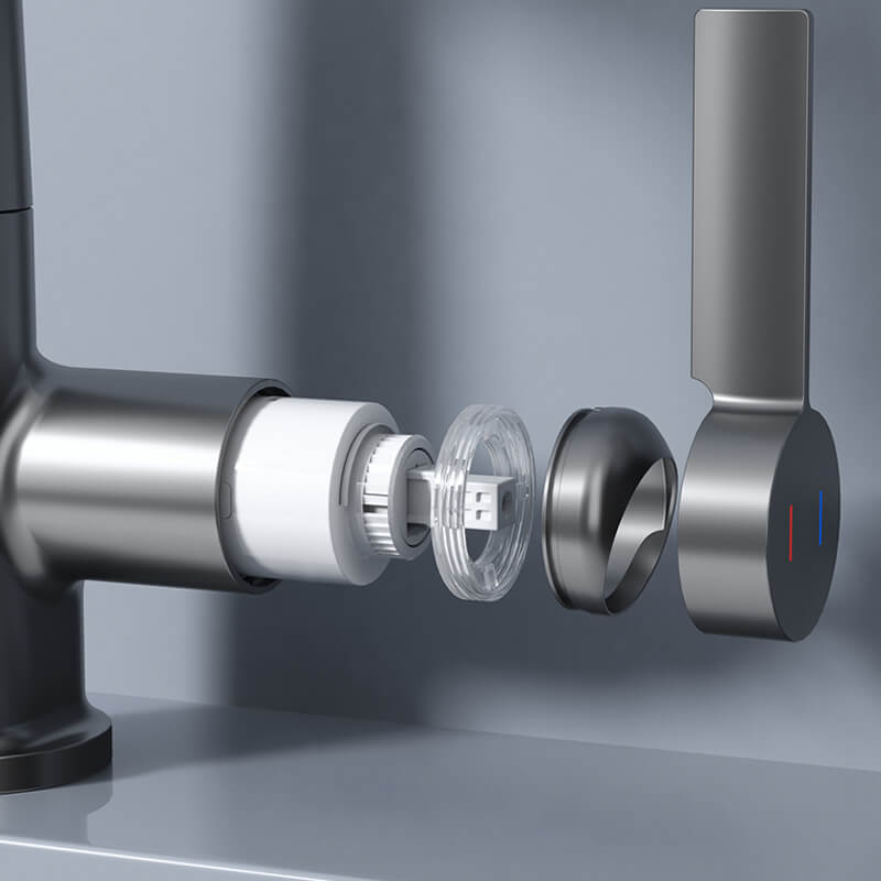 Intelligent digital display pull-out faucet