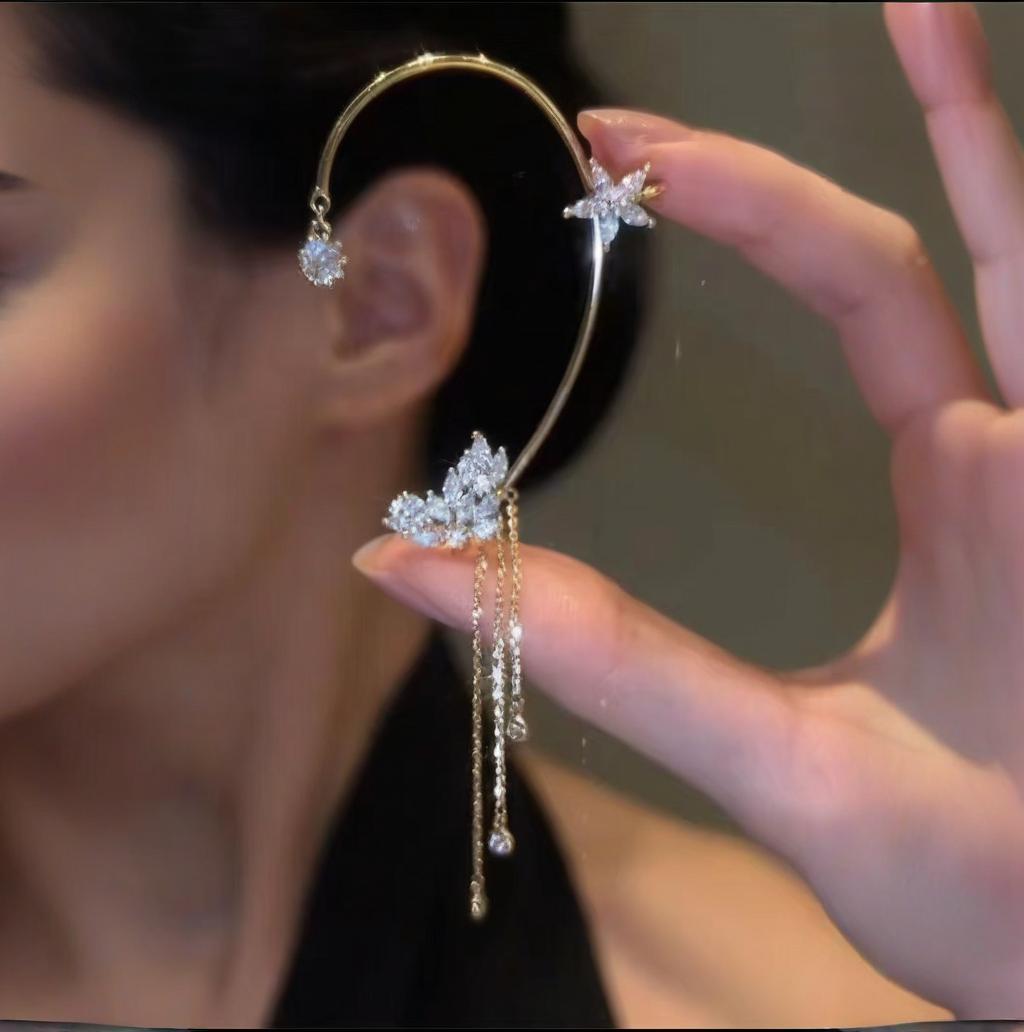 Aurelune™ — Butterfly & Flower Tassel Earrings