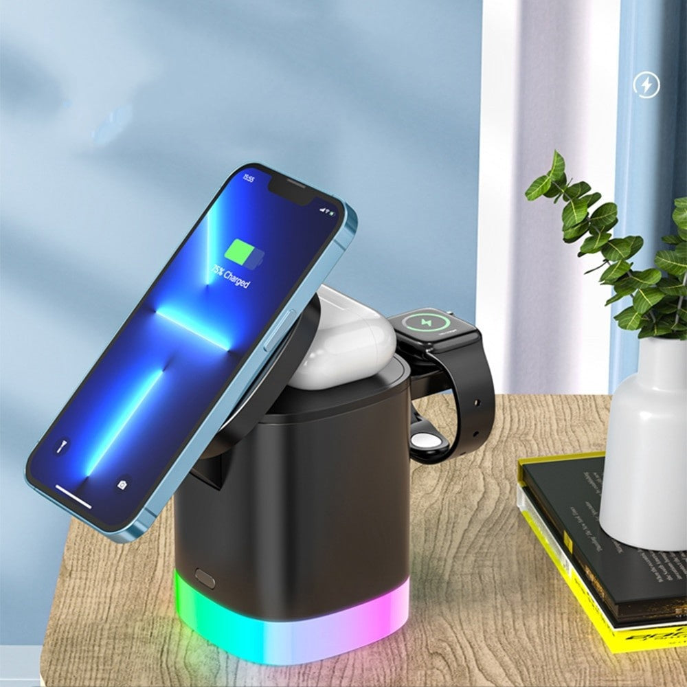 HexHub™ - 4-in-1 MagSafe Wireless Fast Charging Dock With RGB Lighting
