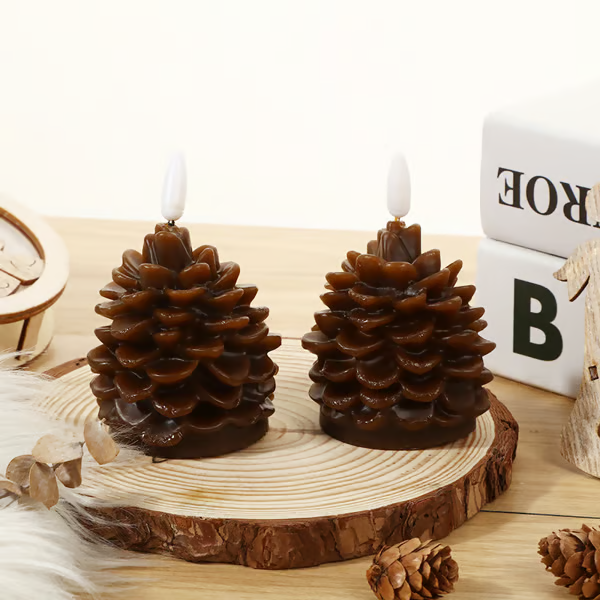 GlowCone – Flameless Pinecone Candle Set
