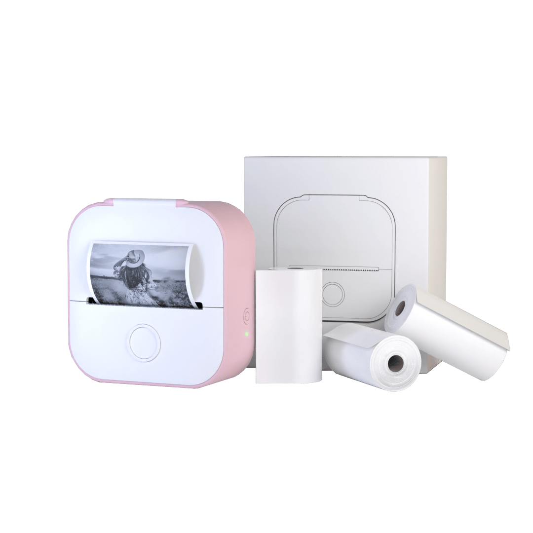 Portable Printer with 4 Sticker Rolls