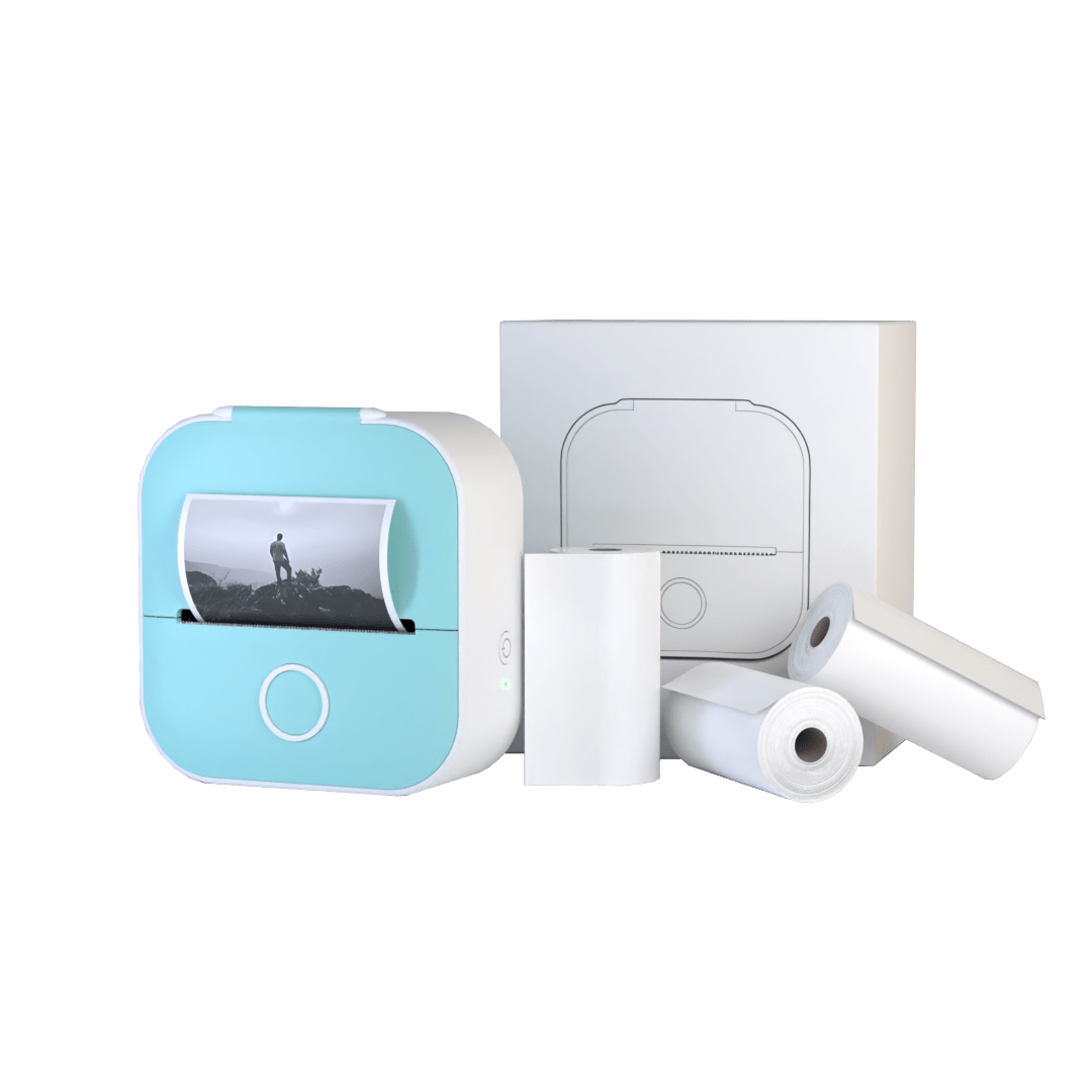 Portable Printer with 4 Sticker Rolls