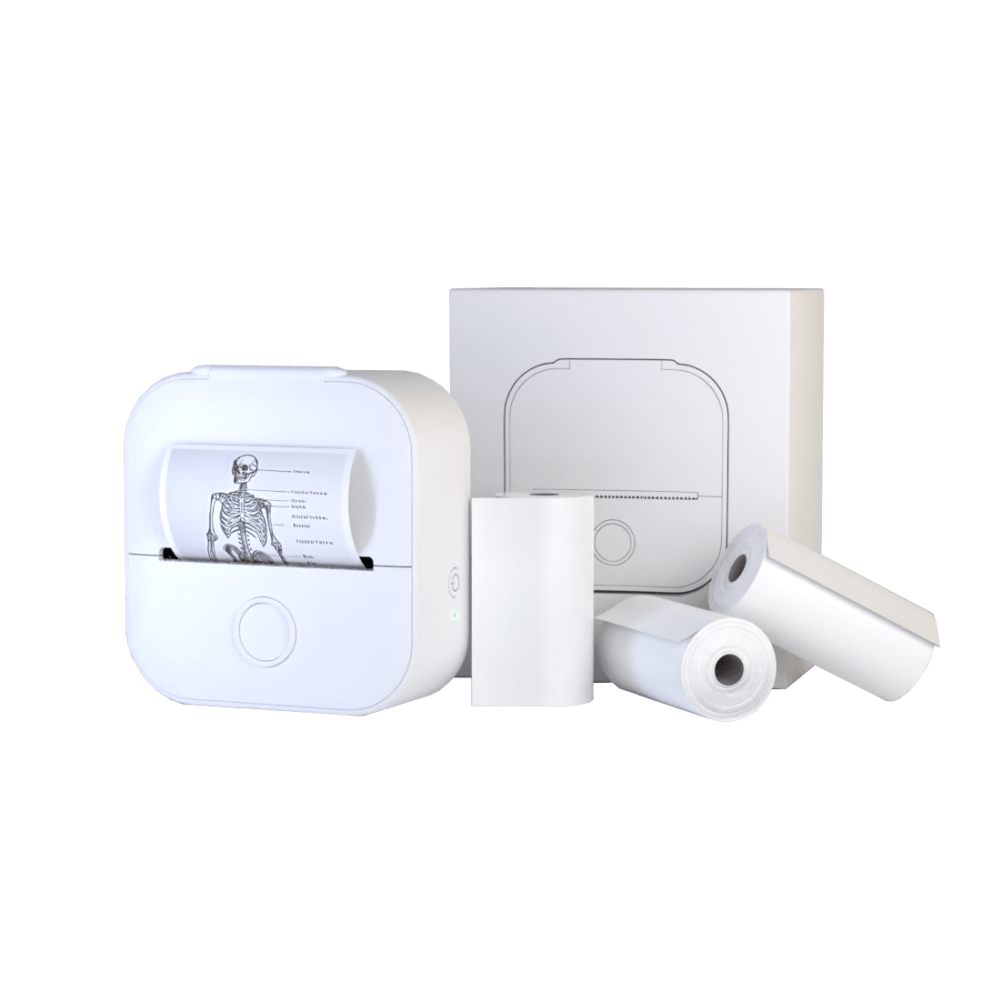 Portable Printer with 4 Sticker Rolls