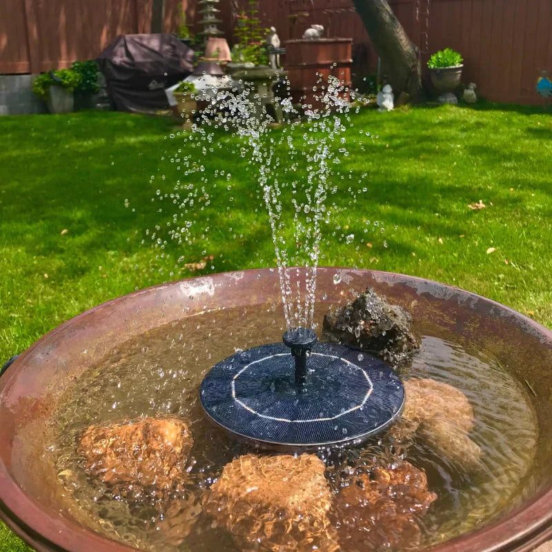 Decorative solar fountain for garden and balcony