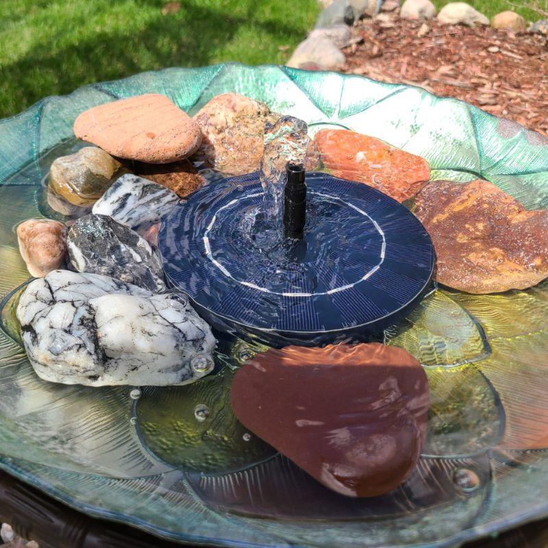 Decorative solar fountain for garden and balcony