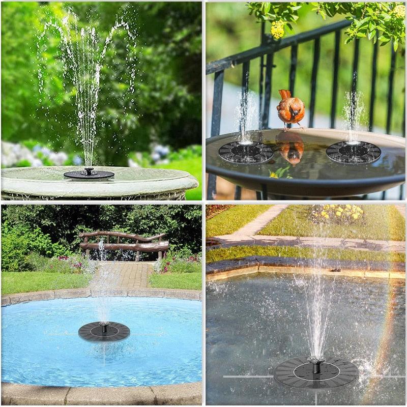 Decorative solar fountain for garden and balcony